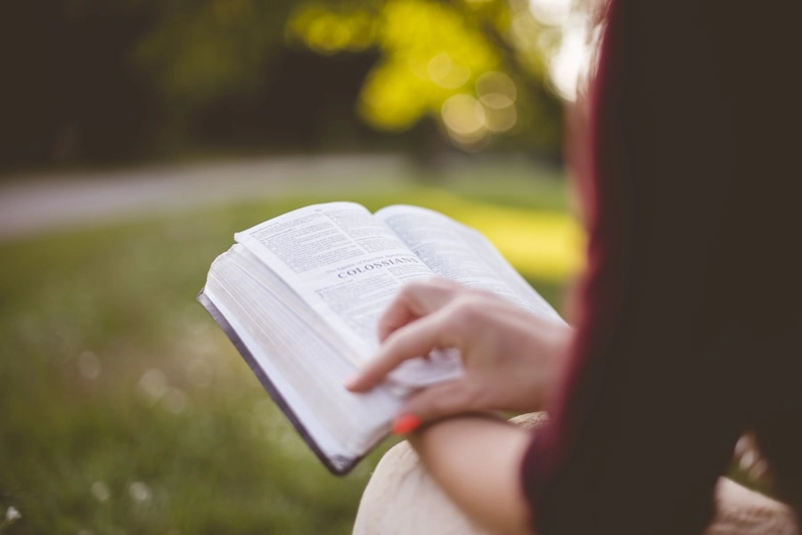 Person reading scripture